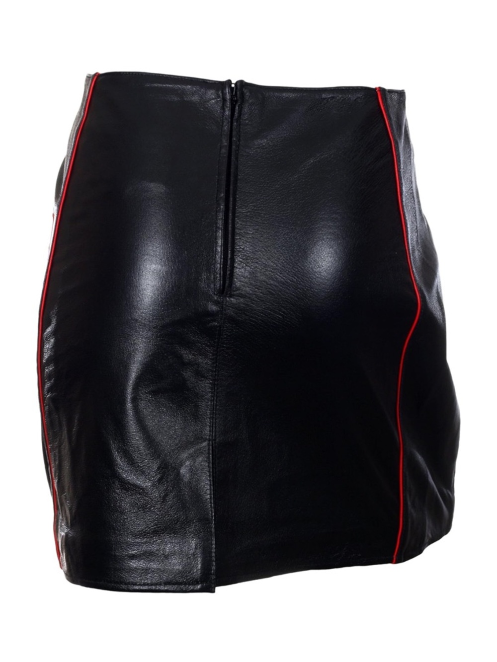 ✨🏁 Vintage #3 Dale Earnhardt 100% Genuine Leather Black Mini Skirt NASCAR - Picture 6 of 14